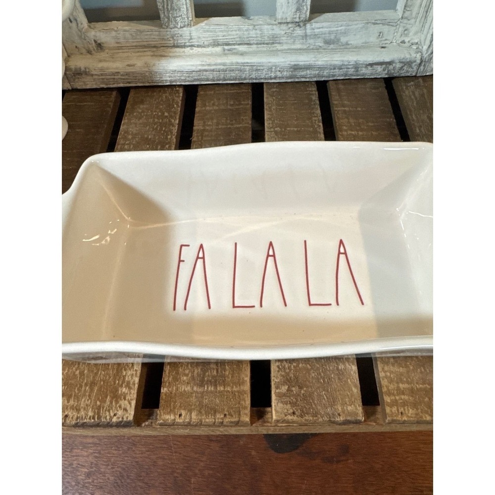 Rae Dunn Artisan Collection Christmas Fa La La Loaf Pan